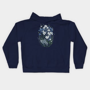 Bouquet of forget me not flowers Kids Hoodie